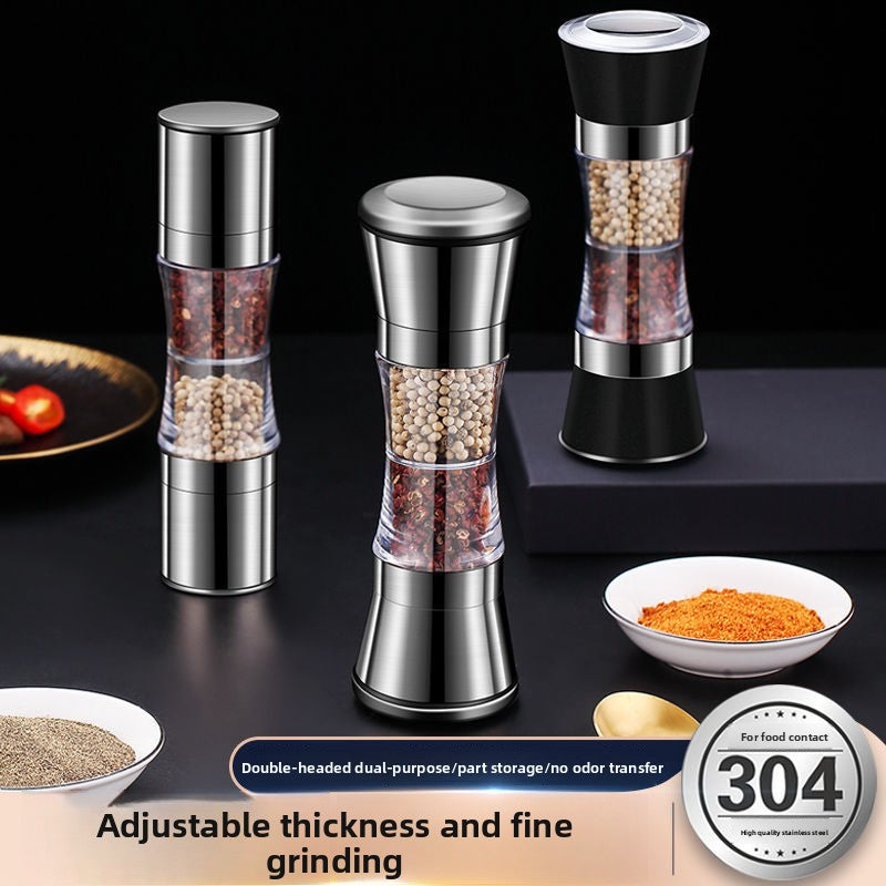304 Stainless Steel Manual Pepper Grinder – Adjustable Coarseness for Black Pepper, Sea Salt & Spices