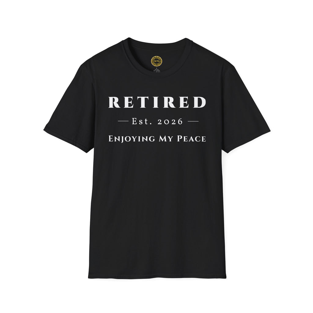 Retired 2026 Enjoying My Peace Shirt | Retirement Gift for Women and Men | Soft Ring Spun Cotton Tee | Matching Set T Shirt and Hat