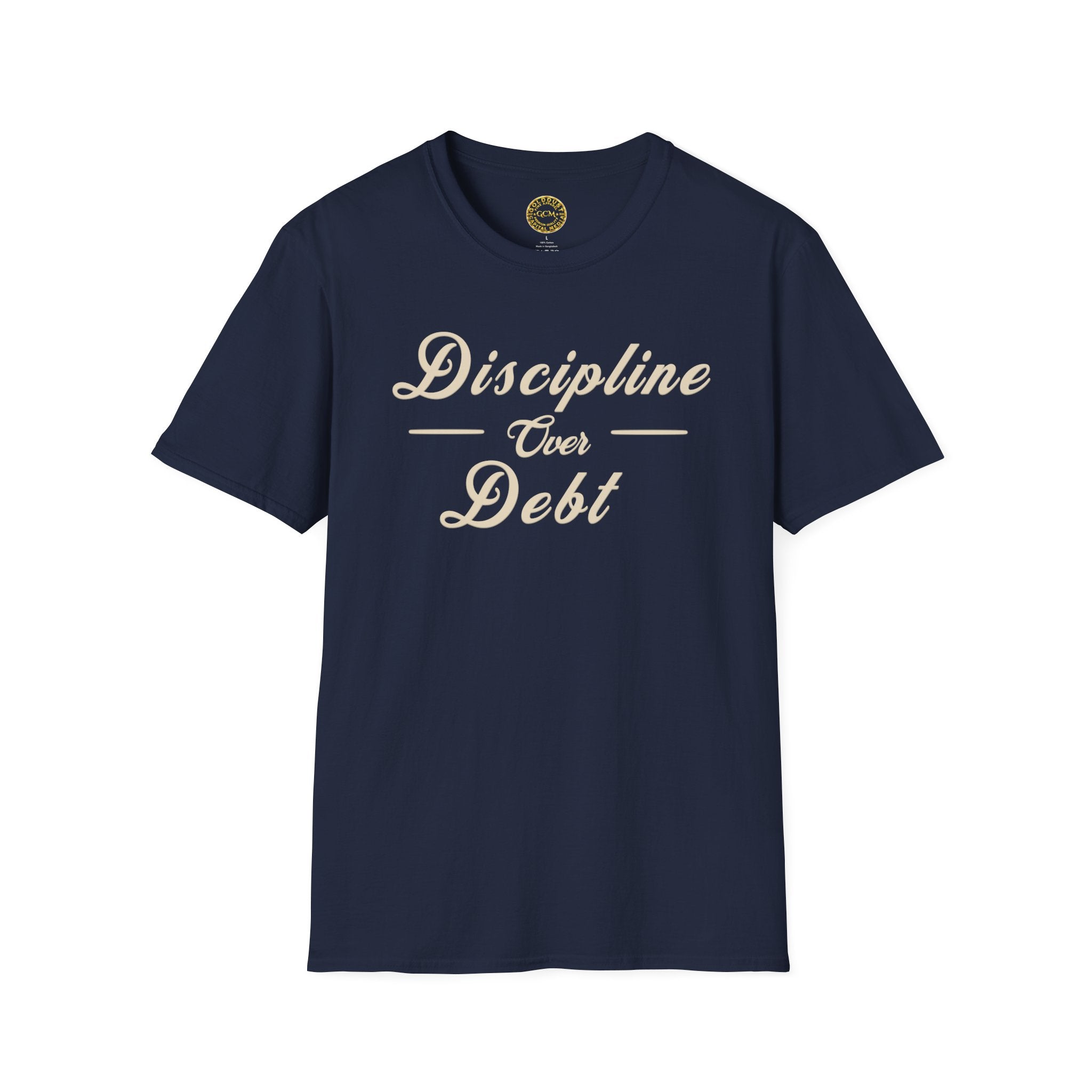 Financial Focus Mindset Tee | Discipline Over Debt | Minimalist Self Growth Shirt for Stability, Intentional Living and Money Mastery