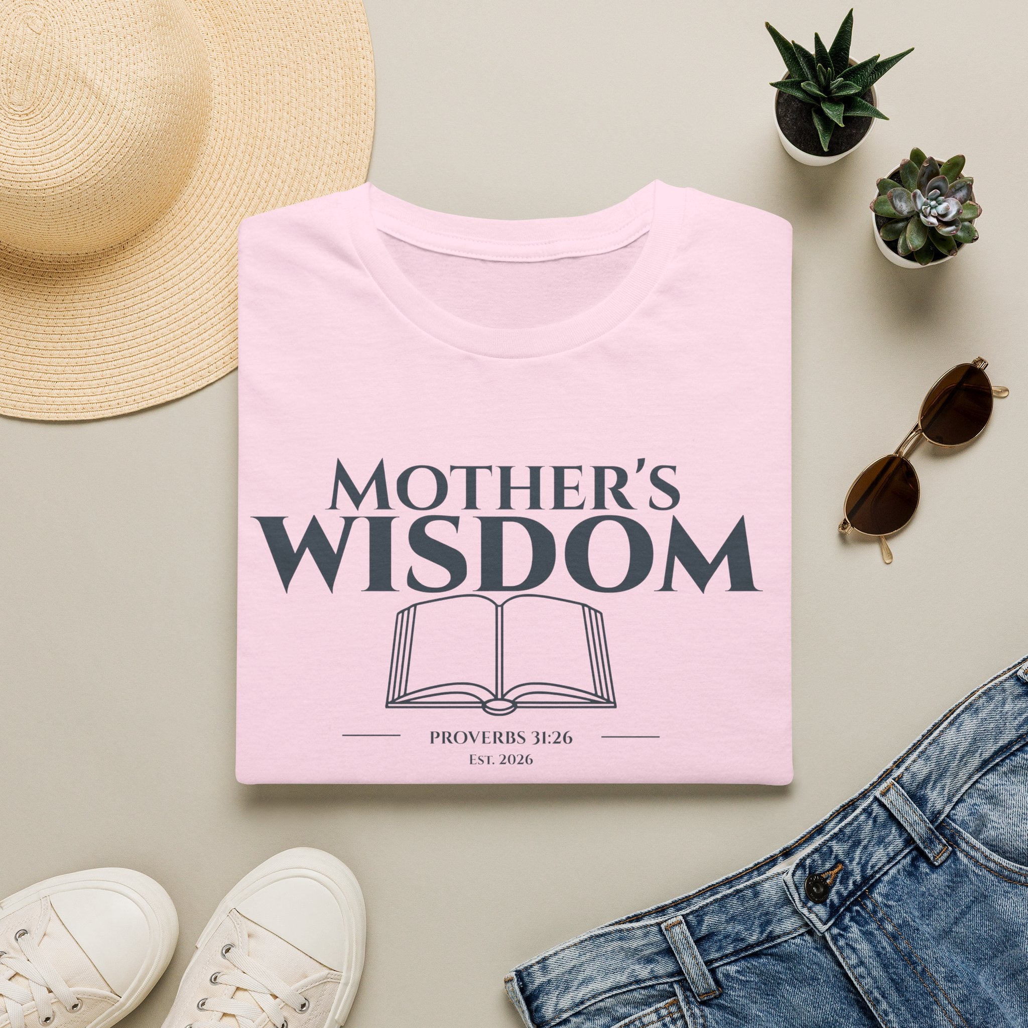Mother's Wisdom Bible Verse T-Shirt | Proverbs 31:26 Christian Gift for Mom | Religious Scripture Tee | Faith Based Apparel for Mothers