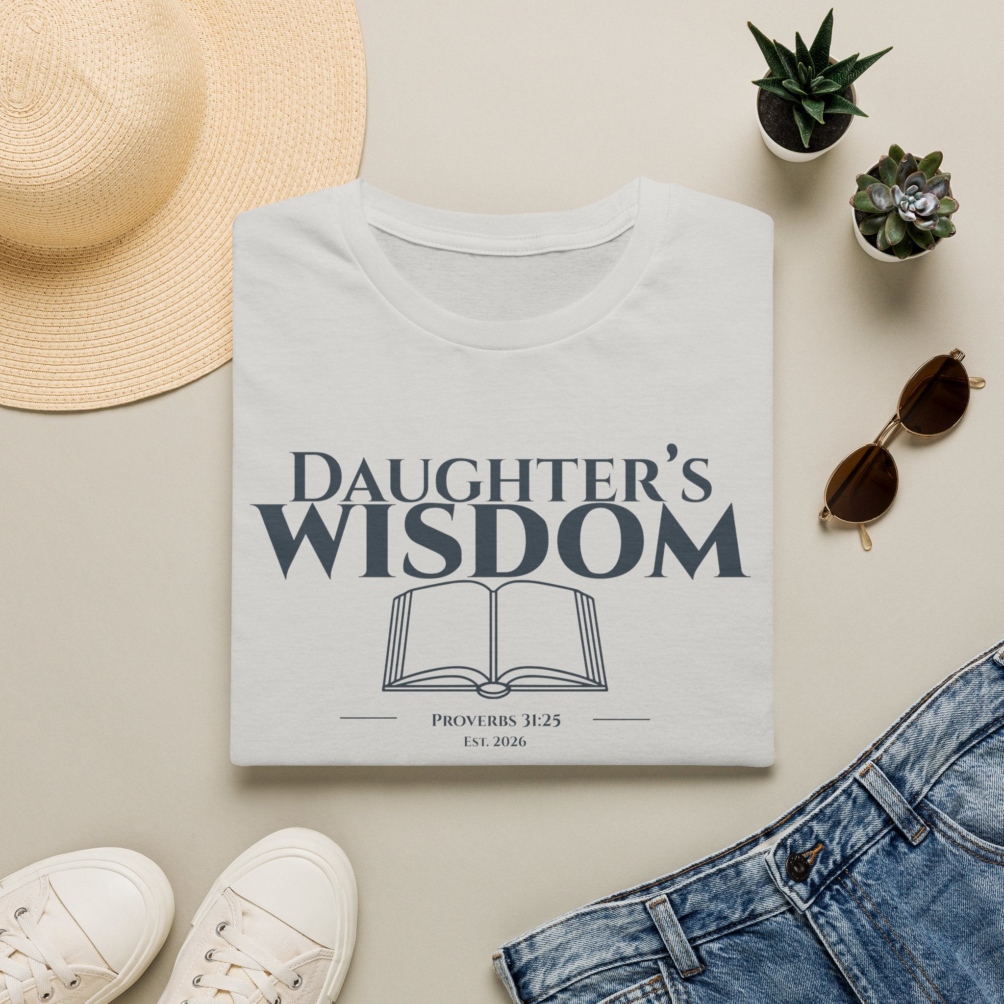Daughter's Wisdom Bible Verse T-Shirt - Proverbs 31:25 Christian Gift - Strength & Dignity Religious Shirt for Her - Young Woman of Faith