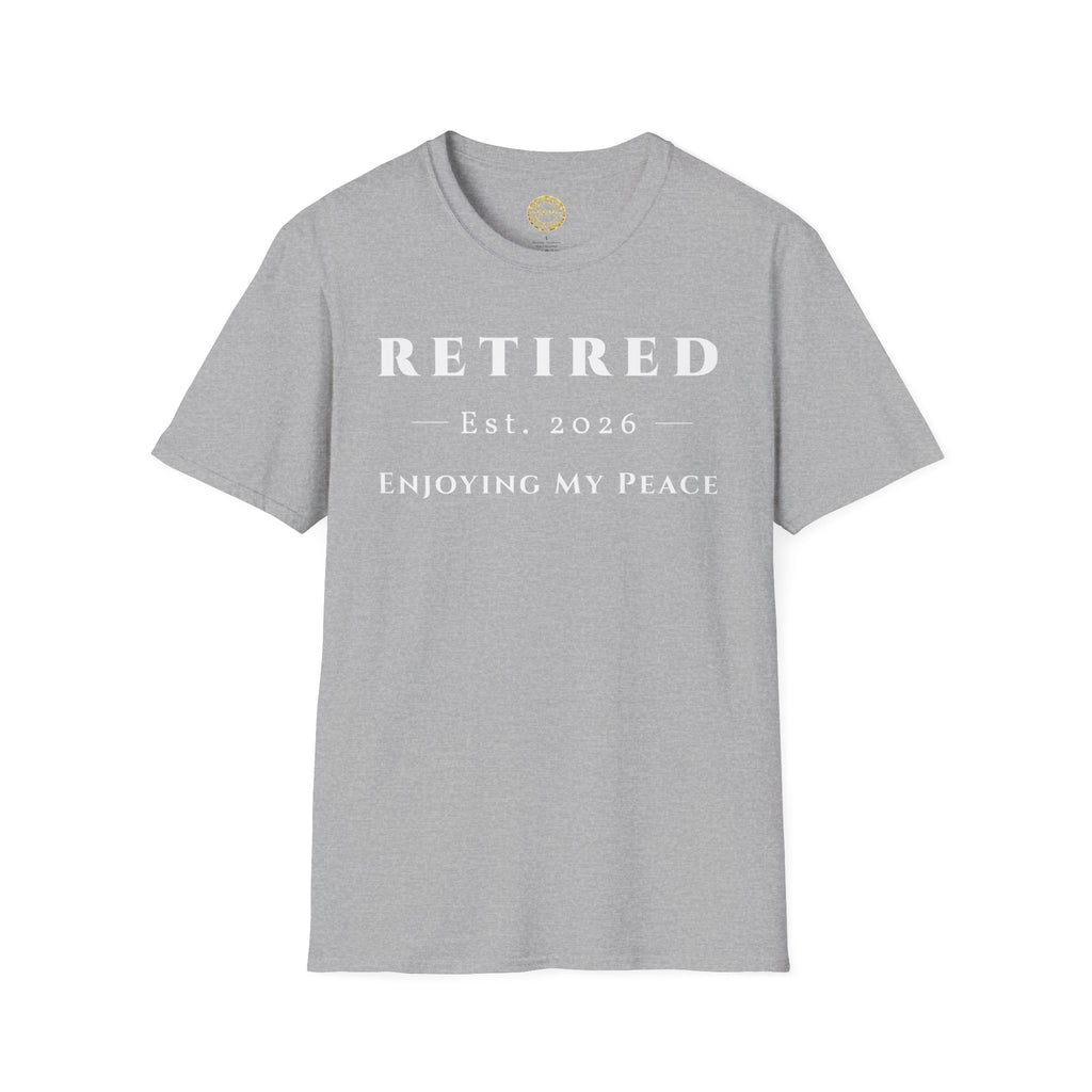 Retired 2026 Enjoying My Peace Shirt | Retirement Gift for Women and Men | Soft Ring Spun Cotton Tee | Matching Set T Shirt and Hat