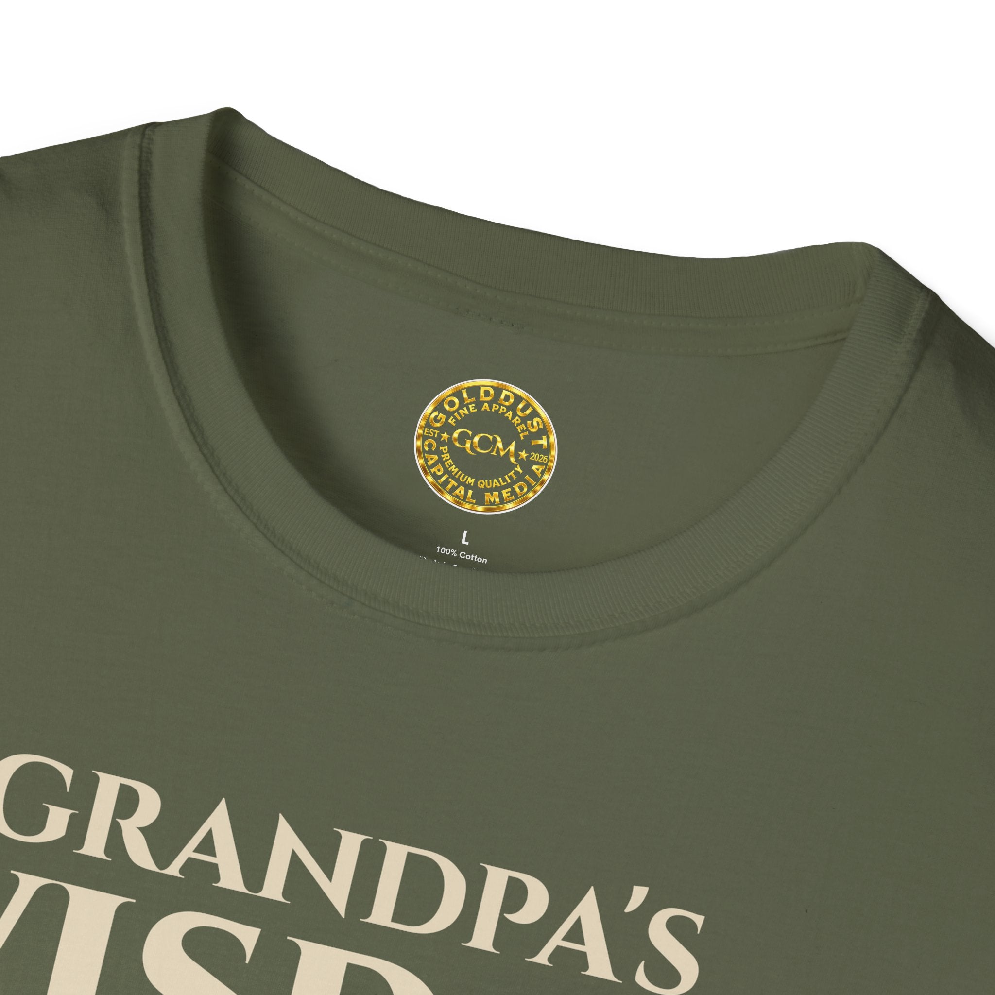 Grandpa's Wisdom T-Shirt — Vintage Book Graphic, Proud Grandpa Gift for Father's Day & Grandparent Celebrations | Proverbs 17:6)