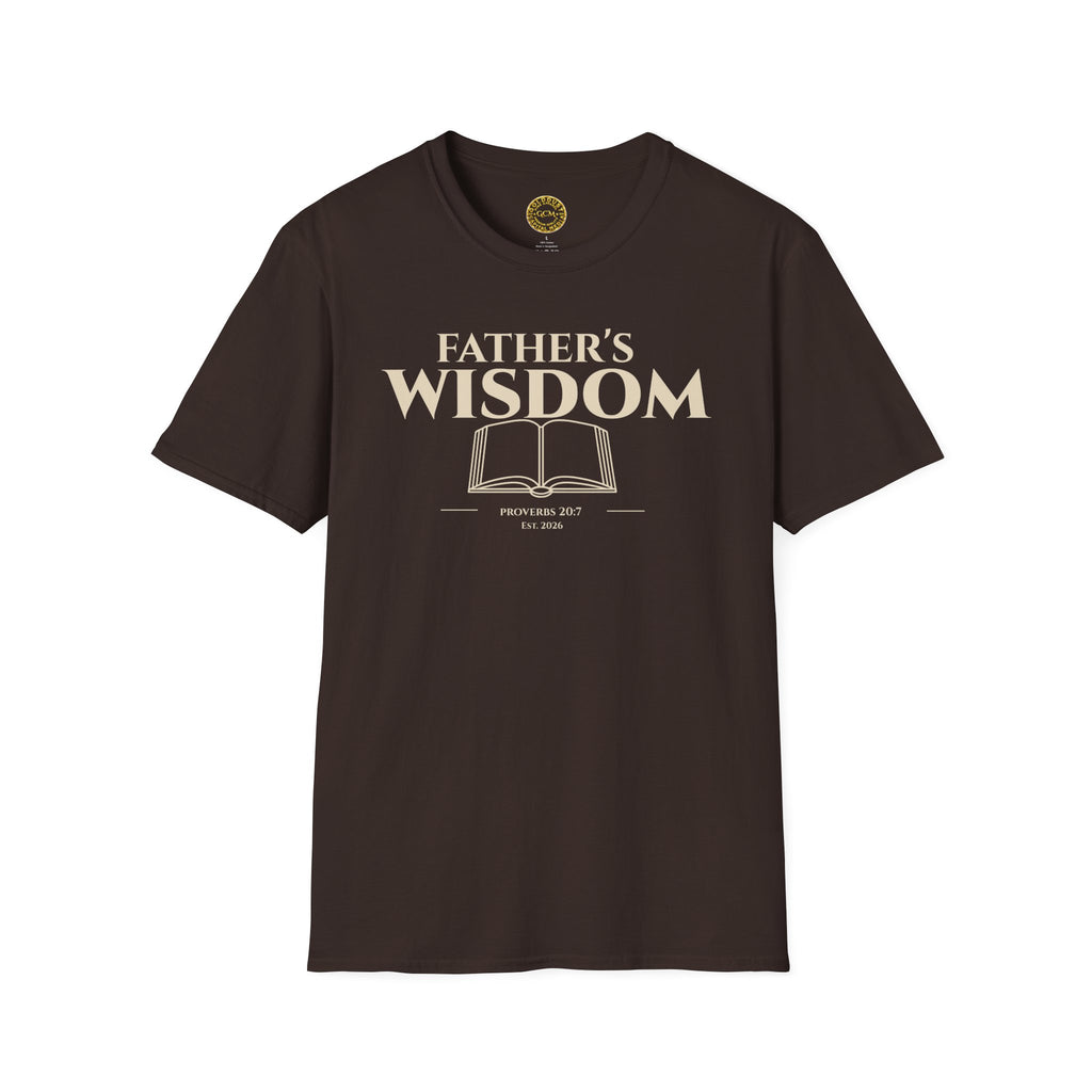 Fathers Wisdom Bible Verse T-Shirt | Proverbs 20:7 Christian Scripture Gift for Dad | Religious Scripture Tee | Godly Legacy Shirt