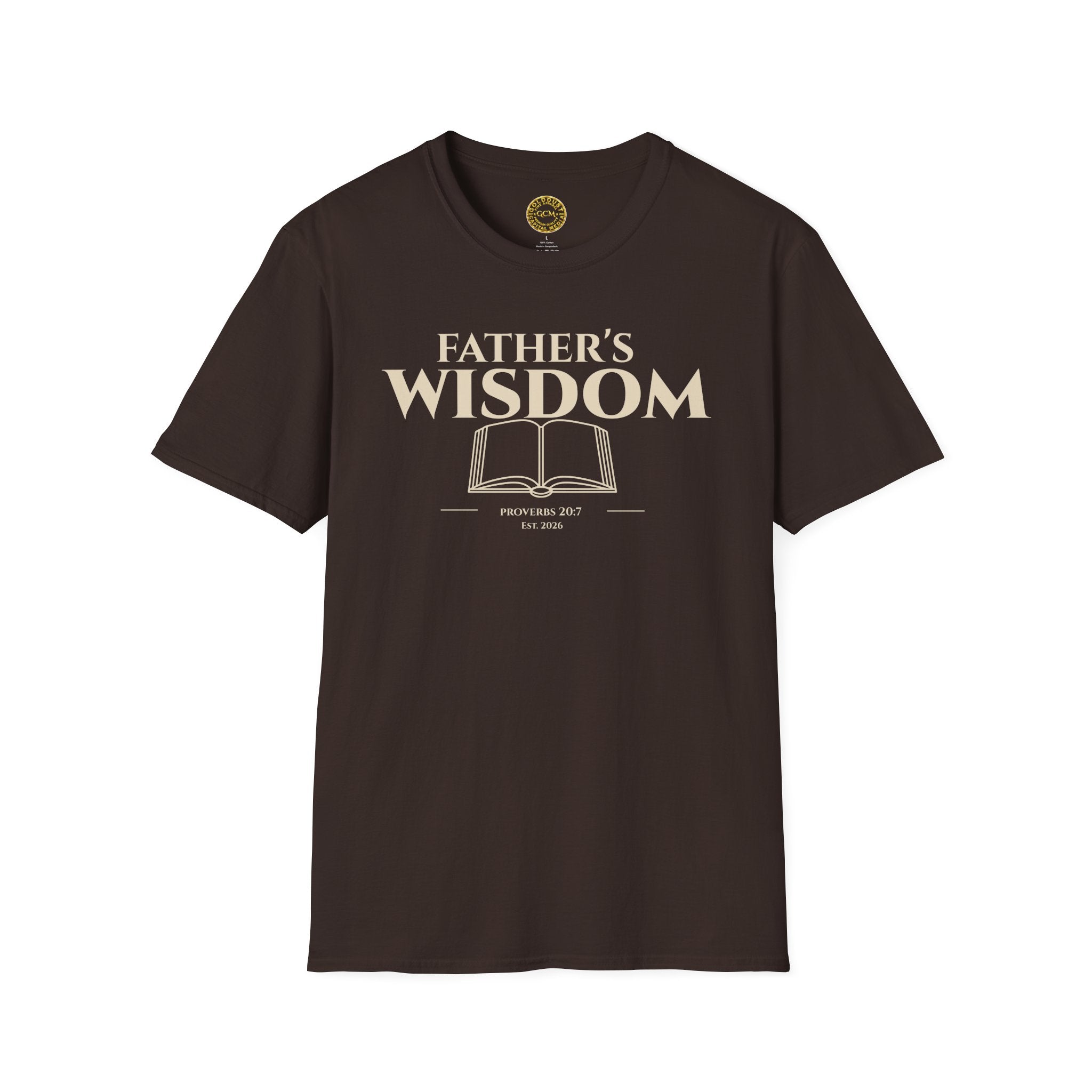 Fathers Wisdom Bible Verse T-Shirt | Proverbs 20:7 Christian Scripture Gift for Dad | Religious Scripture Tee | Godly Legacy Shirt
