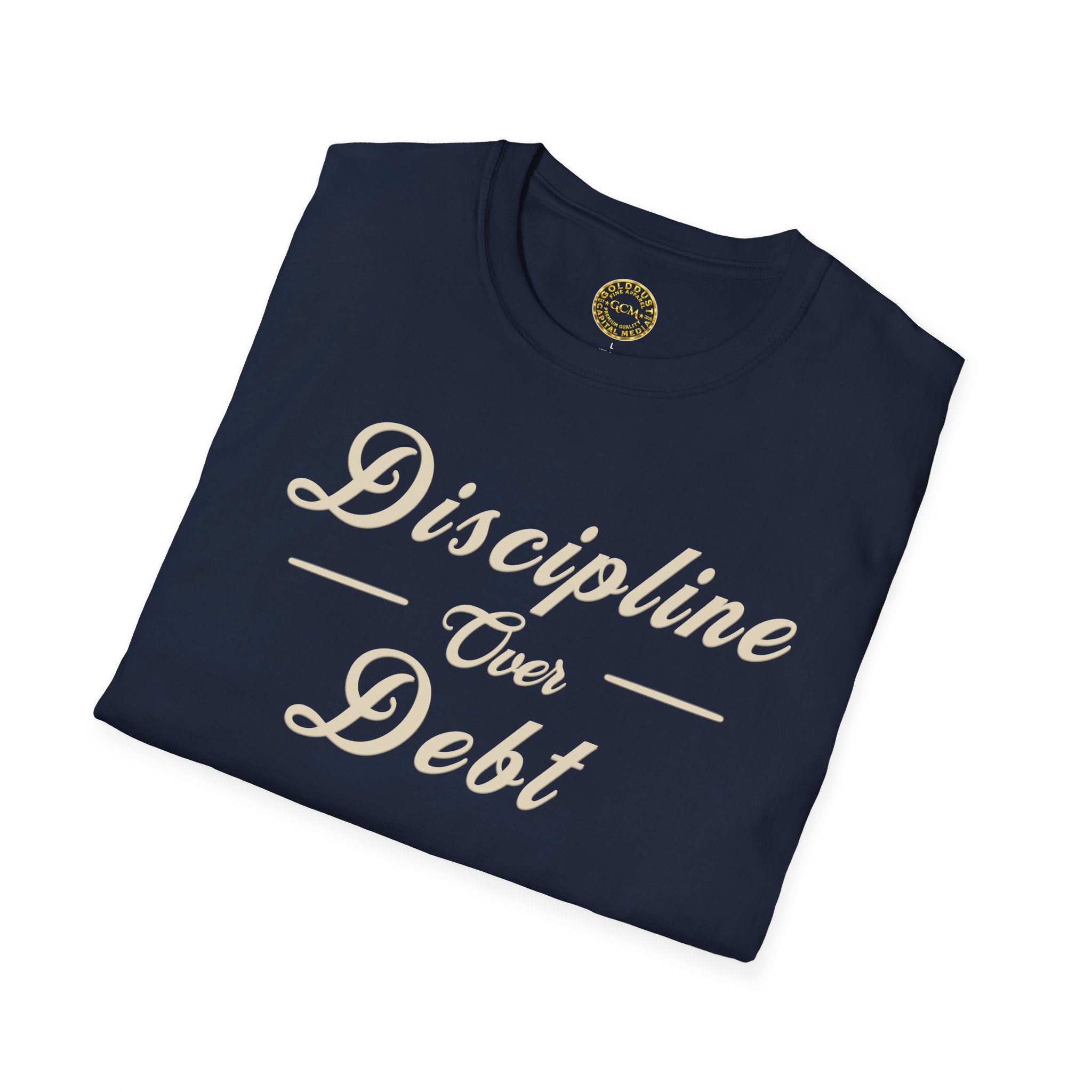 Financial Focus Mindset Tee | Discipline Over Debt | Minimalist Self Growth Shirt for Stability, Intentional Living and Money Mastery