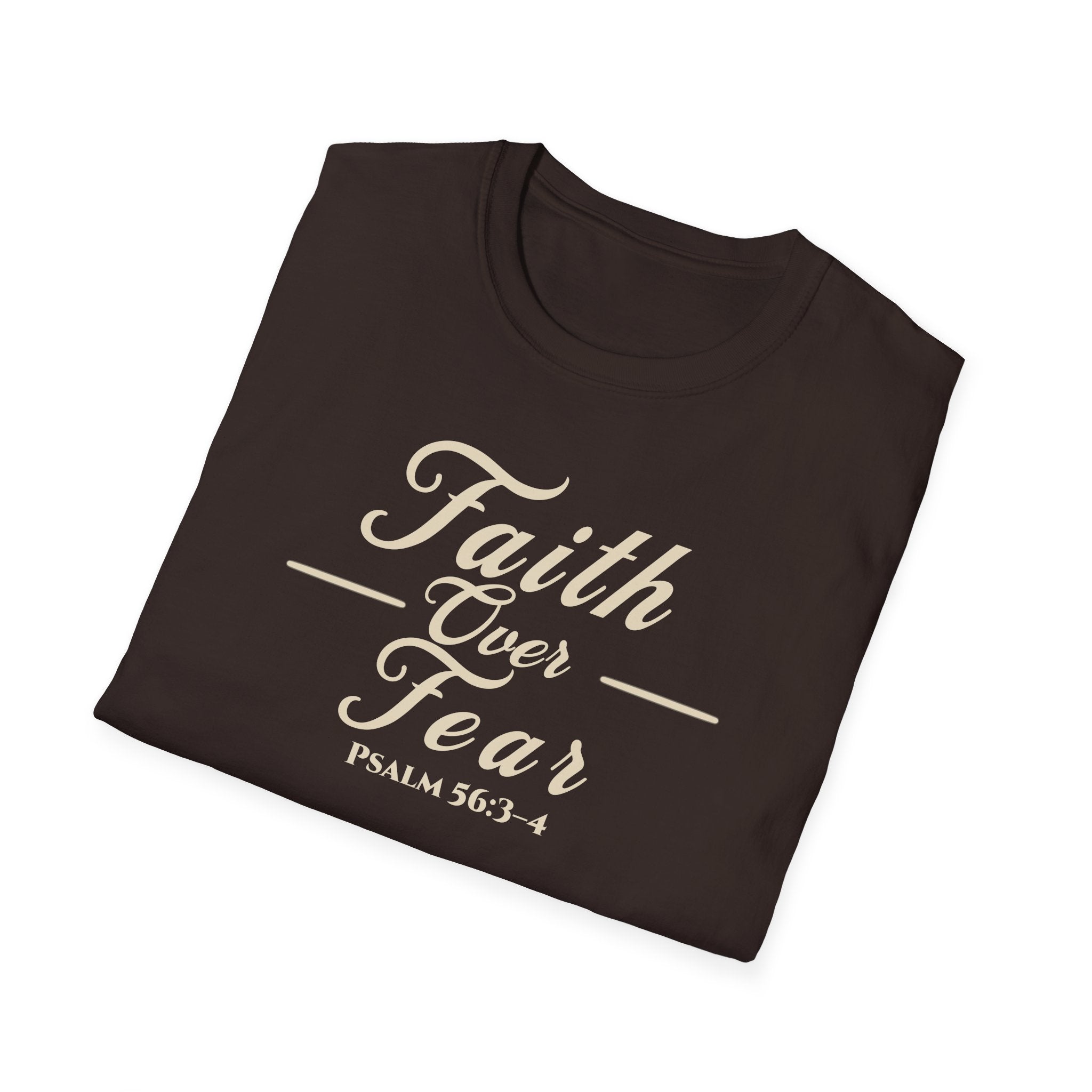 Faith Over Fear T-Shirt | Psalm 56:3-4 Christian Typography Tee