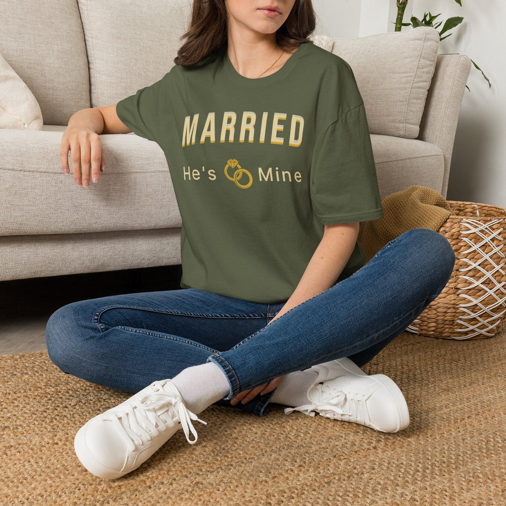 He's Mine Married T-Shirt | Wedding Milestone Tee | Bride Tee