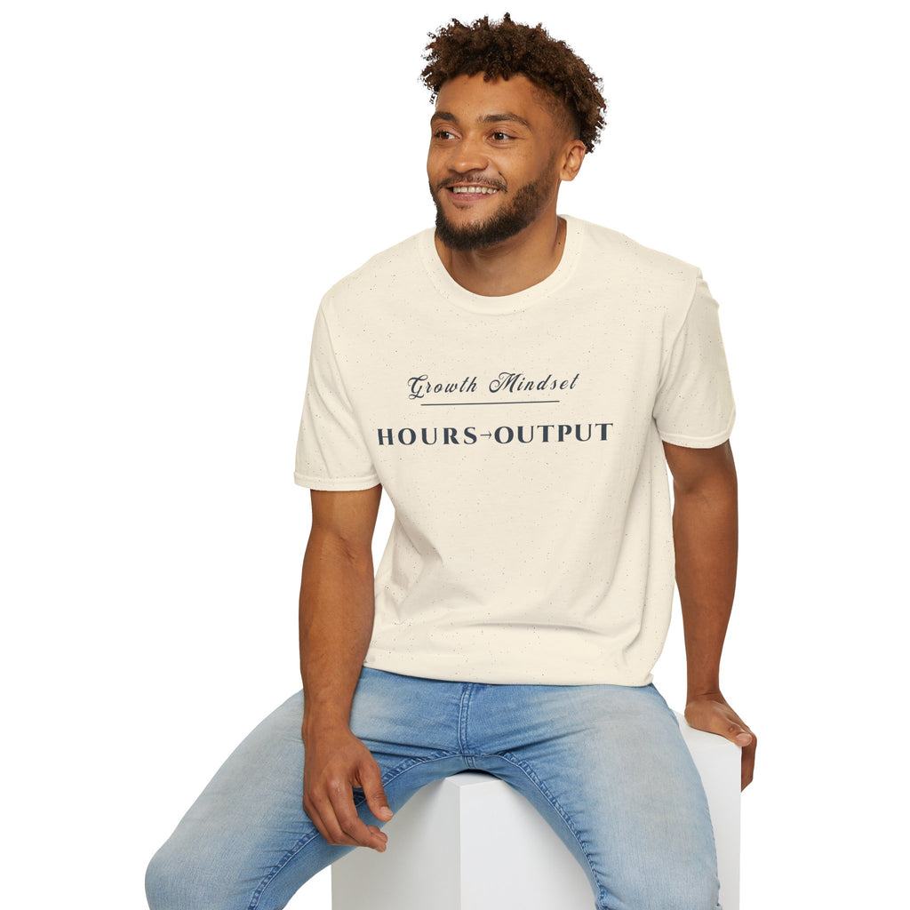Growth Mindset T-Shirt | HOURS → OUTPUT Motivational Performance Tee | Minimalist Executive T-Shirt
