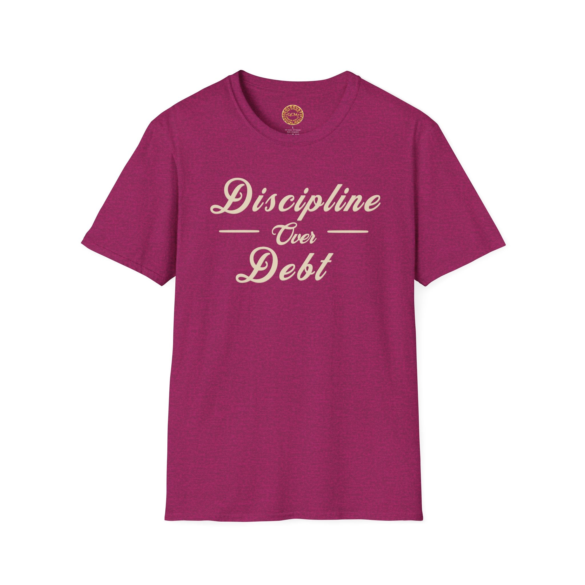 Financial Focus Mindset Tee | Discipline Over Debt | Minimalist Self Growth Shirt for Stability, Intentional Living and Money Mastery