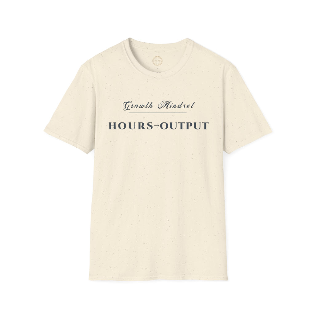 Growth Mindset T-Shirt | HOURS → OUTPUT Motivational Performance Tee | Minimalist Executive T-Shirt