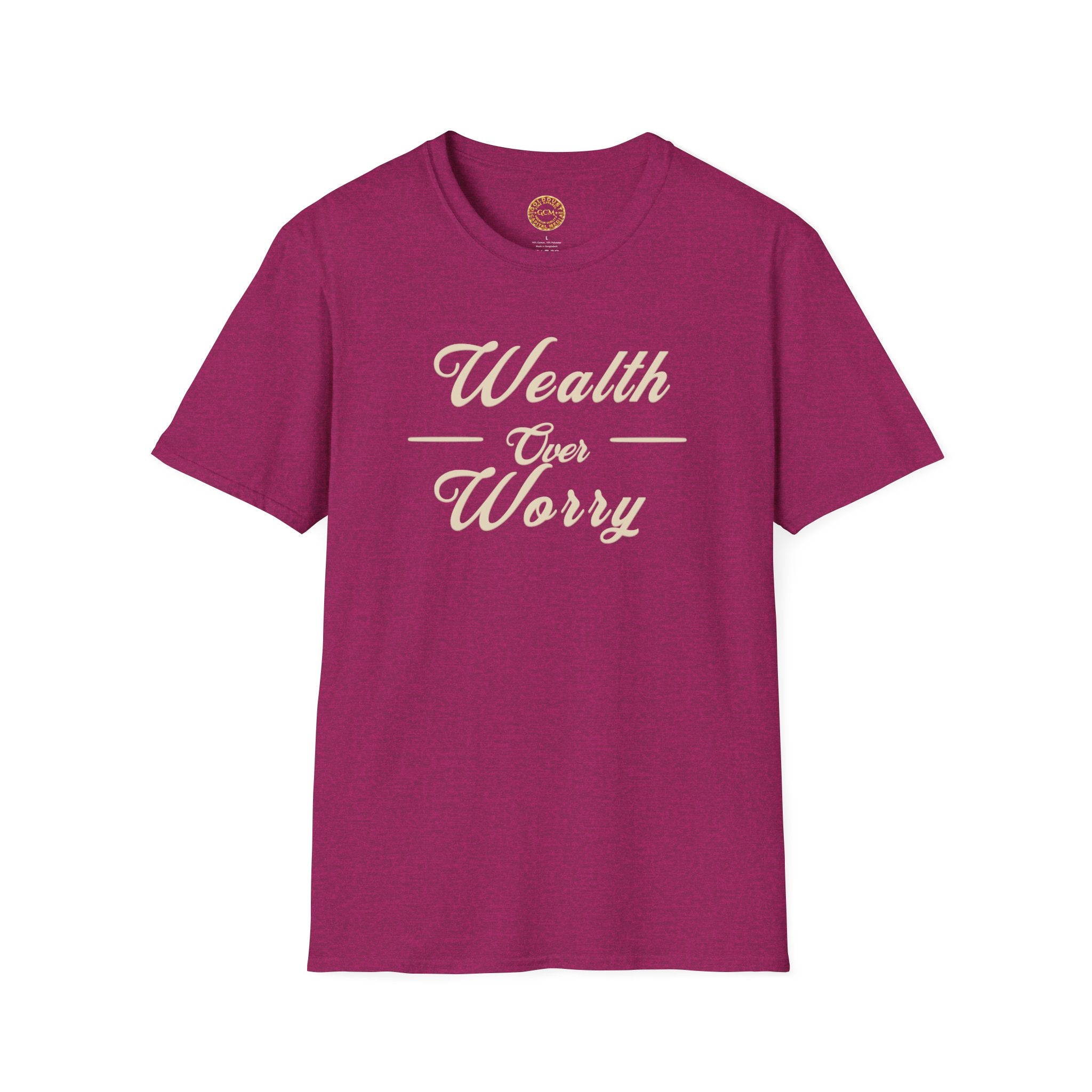 Abundance Mindset Tee | Wealth Over Worry | Minimalist Self Growth Shirt for Peace, Focus and Intentional Living