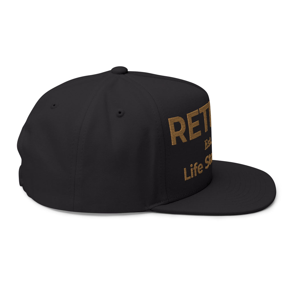 Retired Est. 2026 Life Starts Now Flat Bill Cap | Embroidered Retirement Hat