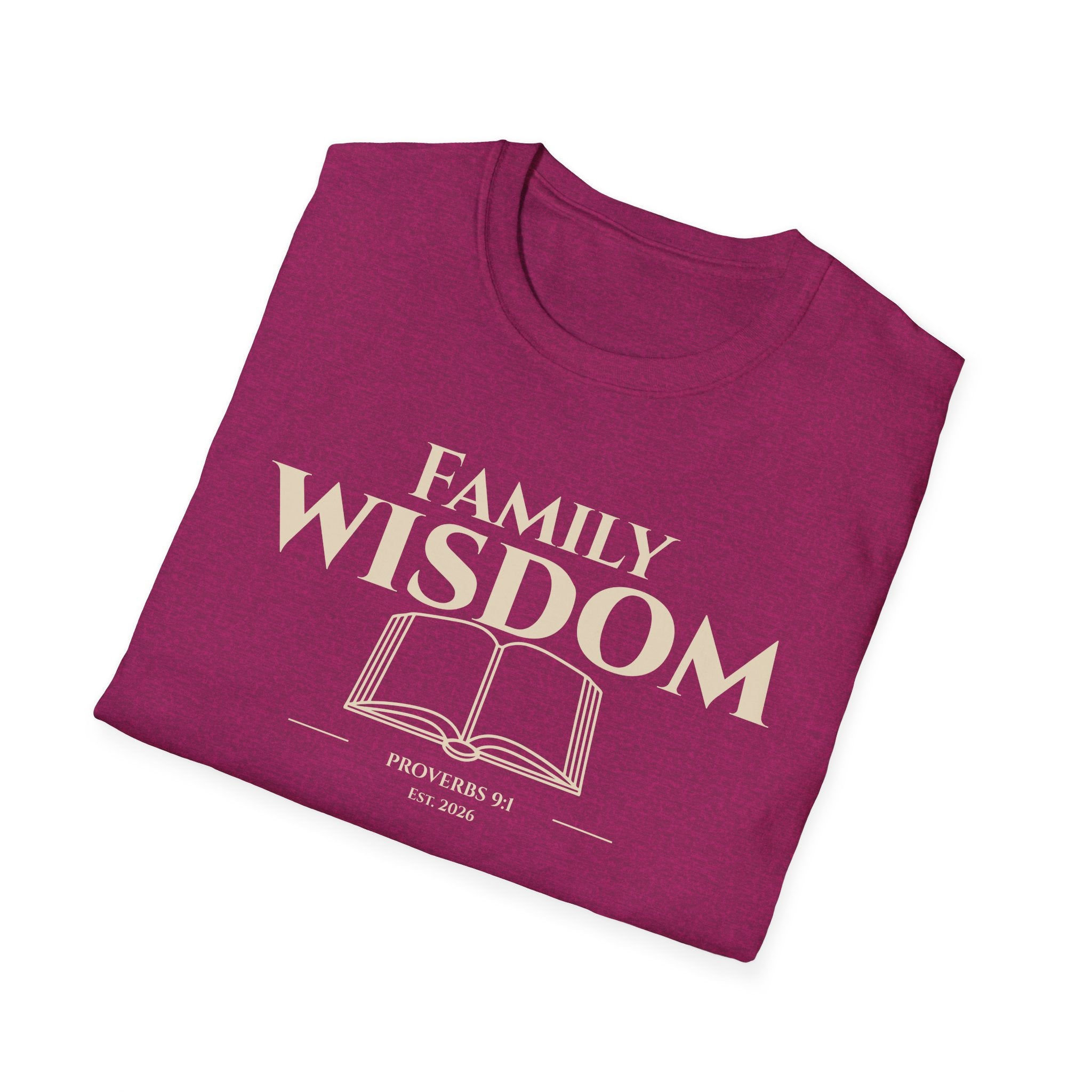 Family Wisdom Bible Verse | Proverbs 9:1 Pillars of Wisdom Tee | Faith Based Scripture Apparel for Families