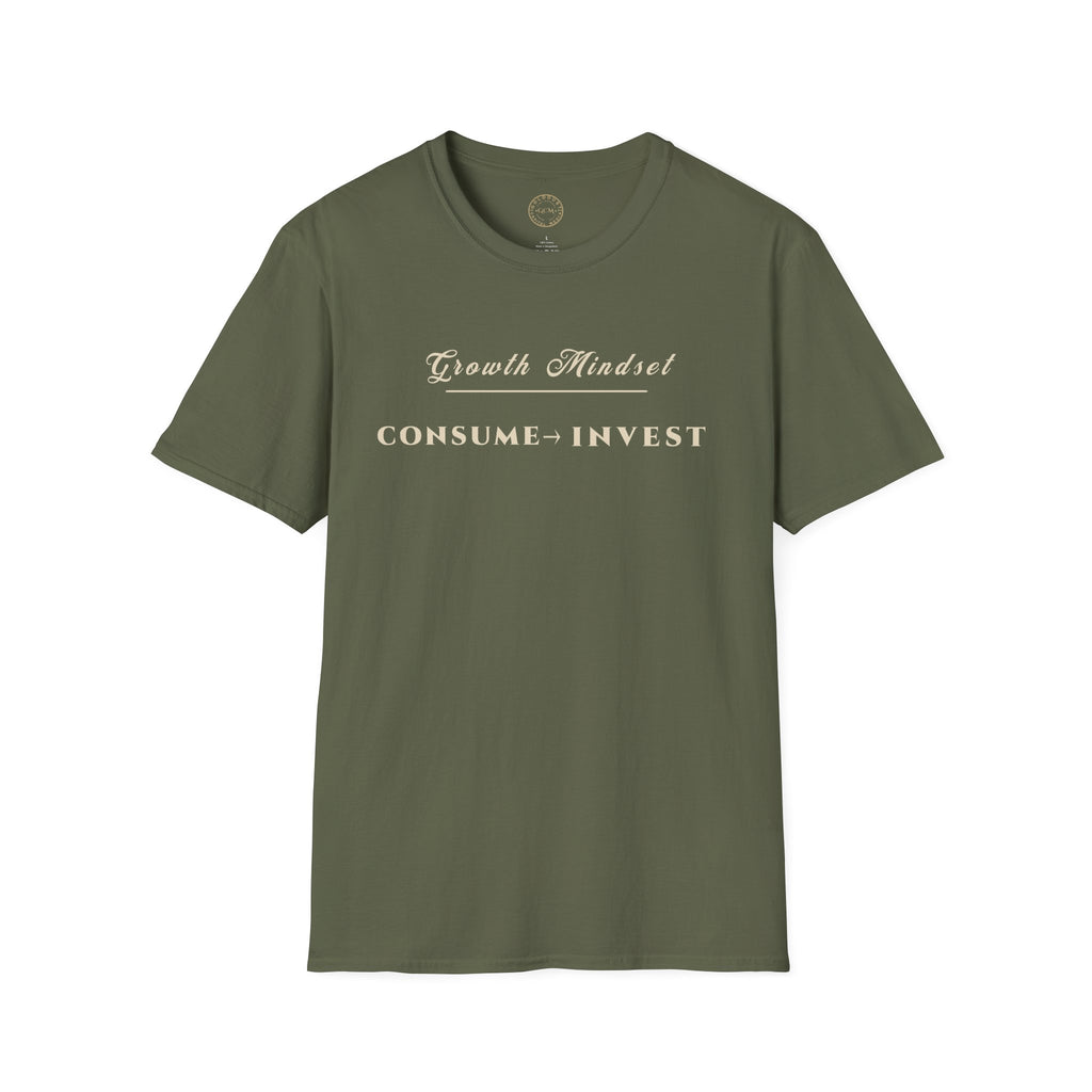 Growth Mindset T-Shirt | CONSUME → INVEST Motivational Financial Tee | Minimalist Executive T-Shirt