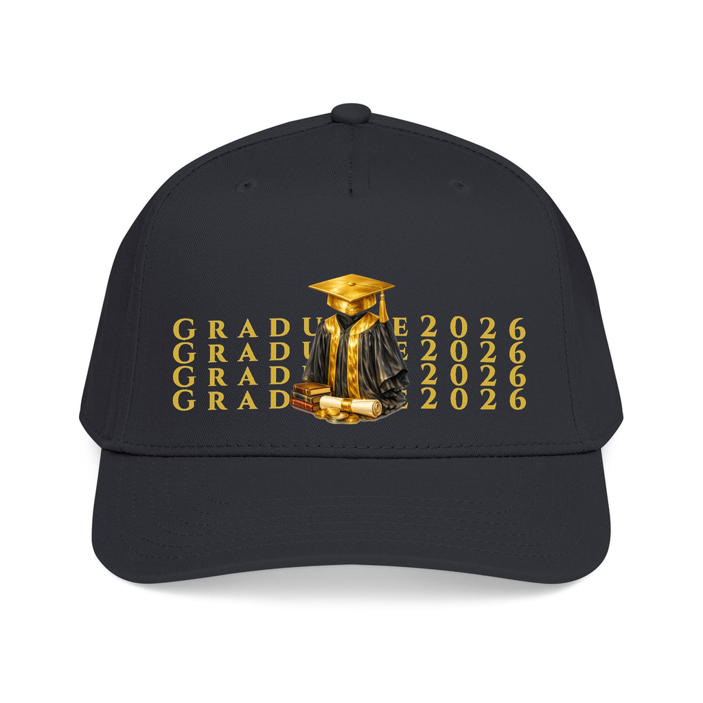 Class of 2026 Graduation Baseball Cap – Gold Cap & Gown Mid Profile Hat