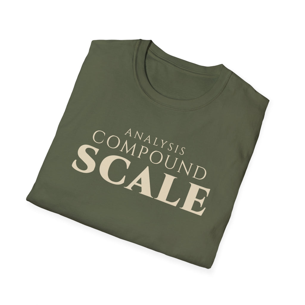 Analytics Professional Growth T Shirt | Analysis. Compound. Scale. | Minimalist Tee Data Analysts & Thinkers