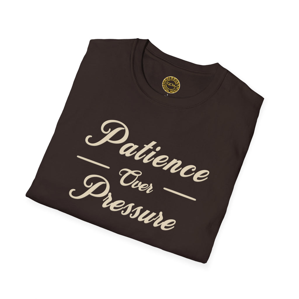 Calm Growth Mindset Tee | Patience Over Pressure | Minimalist Self Mastery Shirt for Peace, Discipline and Intentional Living | Motivational
