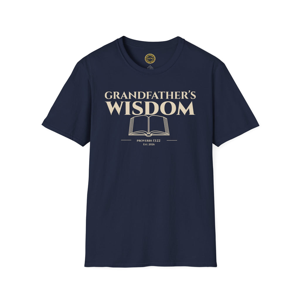 Grandfather's Wisdom Bible Verse T-Shirt | Proverbs 13:22 Christian Gift | Godly Patriarch Legacy Apparel | Religious Faith Shirt for Men