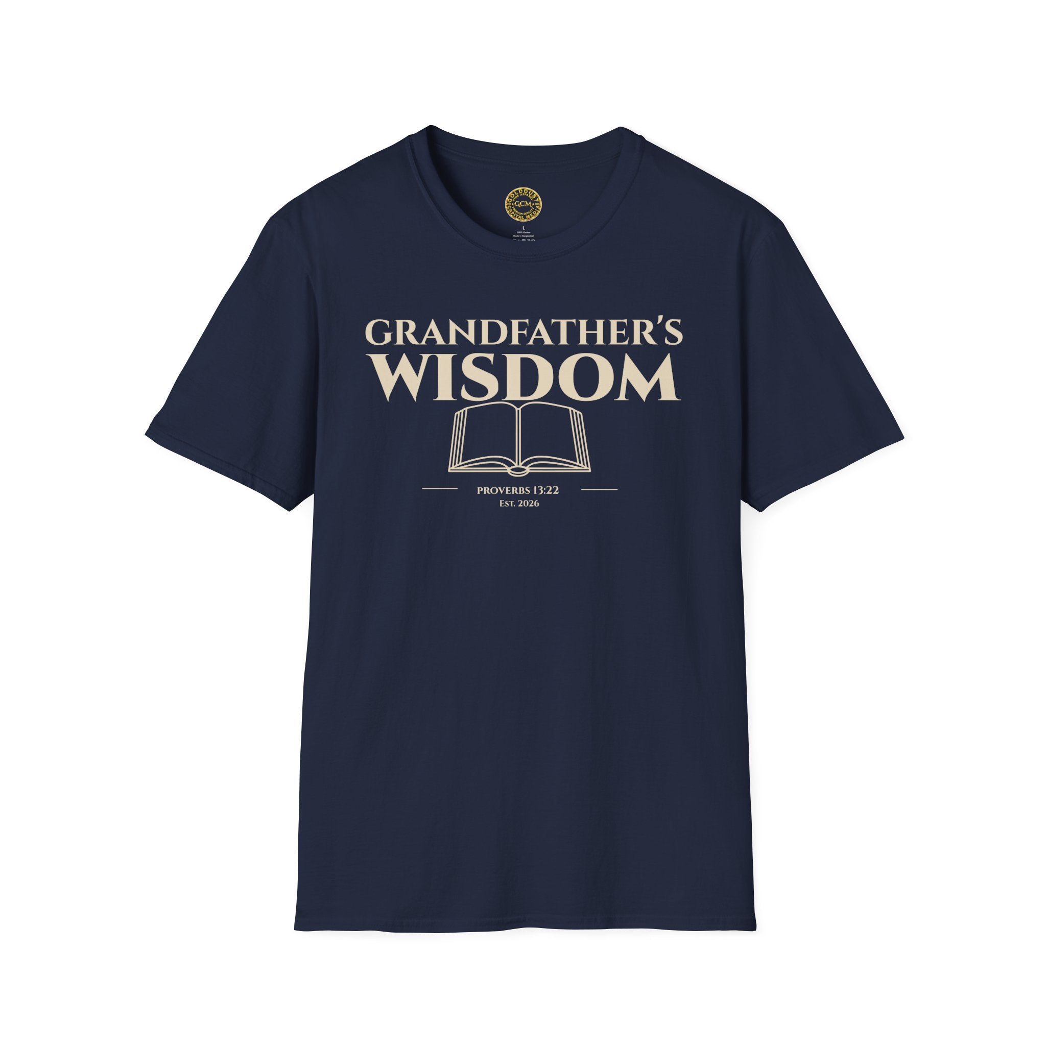 Grandfather's Wisdom Bible Verse T-Shirt | Proverbs 13:22 Christian Gift | Godly Patriarch Legacy Apparel | Religious Faith Shirt for Men