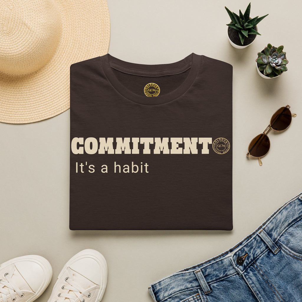 Commitment Habit Tee | Follow Through Mindset Shirt | High Standards Motivation | Minimalist Premium Apparel | Locked In Collection