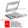 10-Port Laptop Docking Station – HDMI, Gigabit Ethernet, USB 3.0 Hub, 360° Foldable, Aluminum Alloy