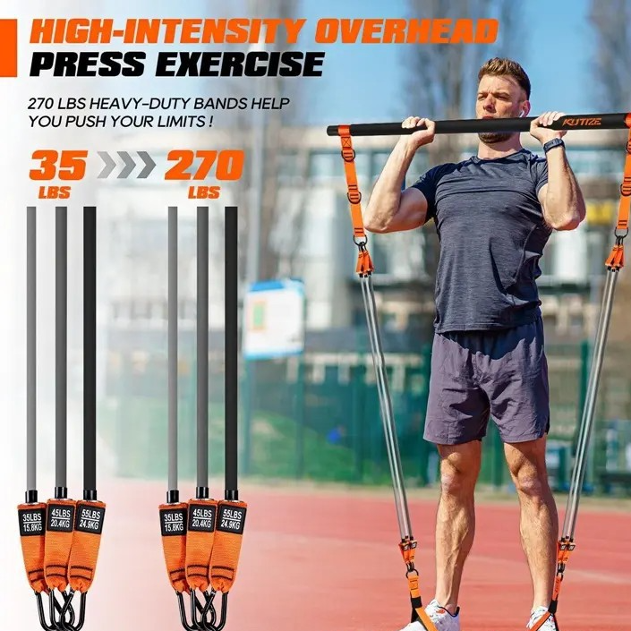 Pilates Resistance Band Push-Pull Rod Set – Home Fitness Equipment for Yoga, Stretching & Strength