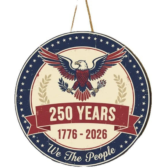 Patriotic Wooden Hanging Plaques – American Flag Wall Decor for Home, Garden & Party