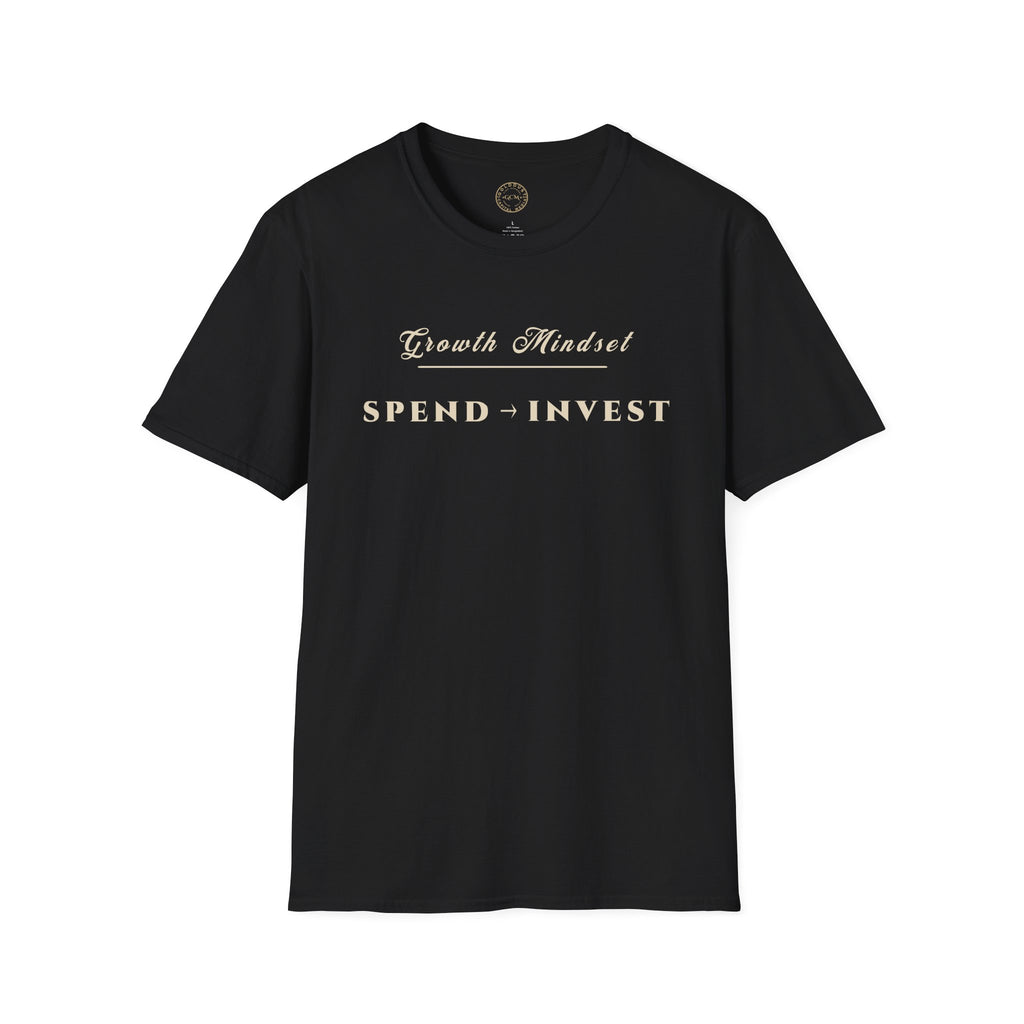 Growth Mindset T-Shirt | SPEND → INVEST Motivational Financial Tee | Minimalist Executive T-Shirt