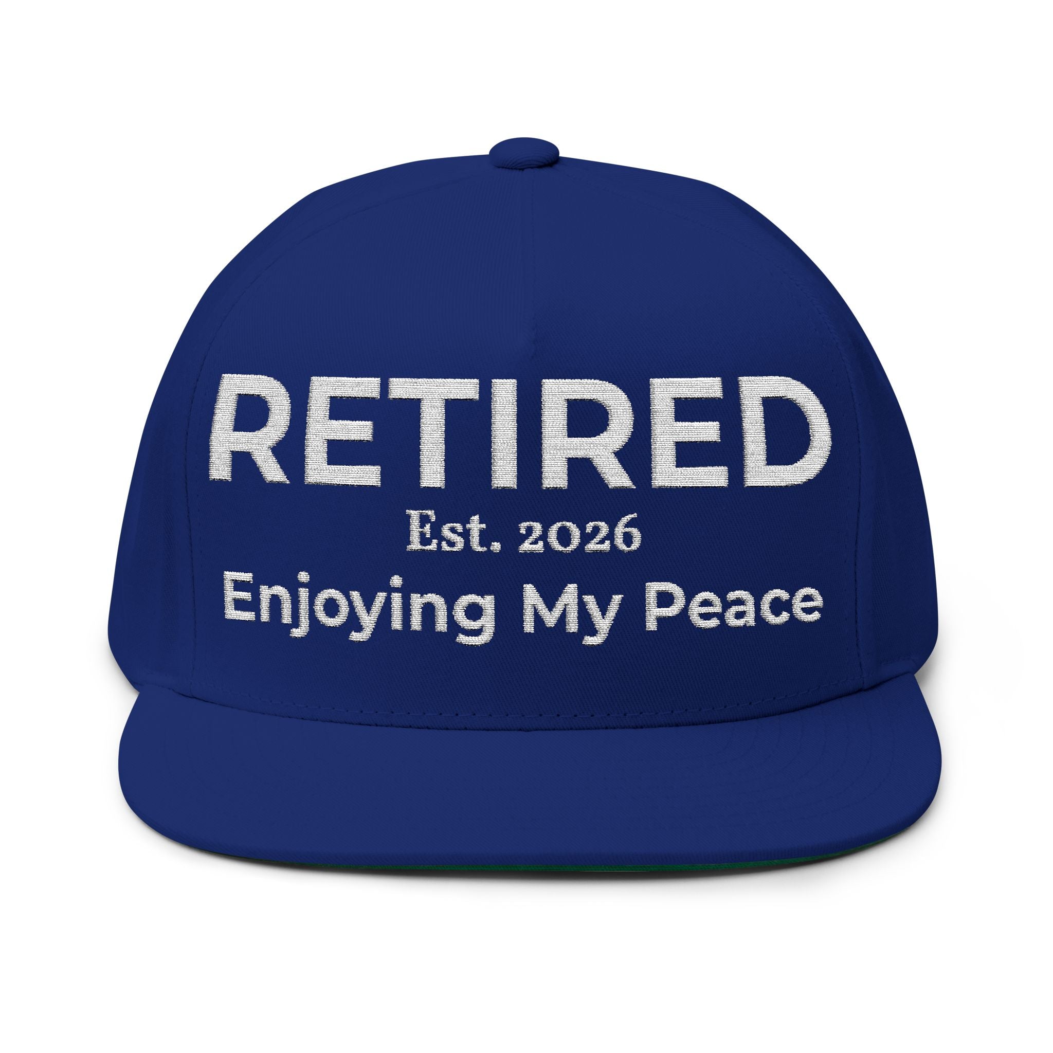 Retired 2026 Hat | Enjoying My Peace Cap | Retirement Gift for Women & Men | Flat Bill Snapback | Vintage Cotton Twill Embroidered Hat
