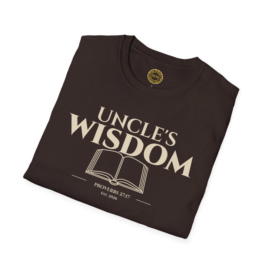 Uncle Wisdom Bible Verse T-Shirt | Christian Gift | Religious Men's Tee | Faith Based Mentorship Apparel | Godly Uncle Gift | Proverbs 27:17 Bible Verse