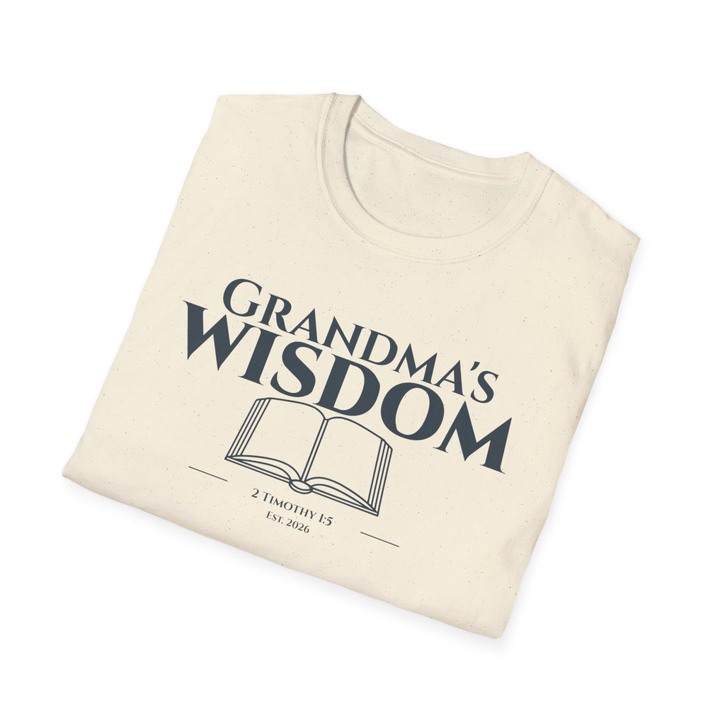 Wisdom of Grandma's Bible Verse T-Shirt - 2 Timothy 1:5 Christian Gift for Nana - Religious Faith Shirt Apparel - Legacy Scripture Tee