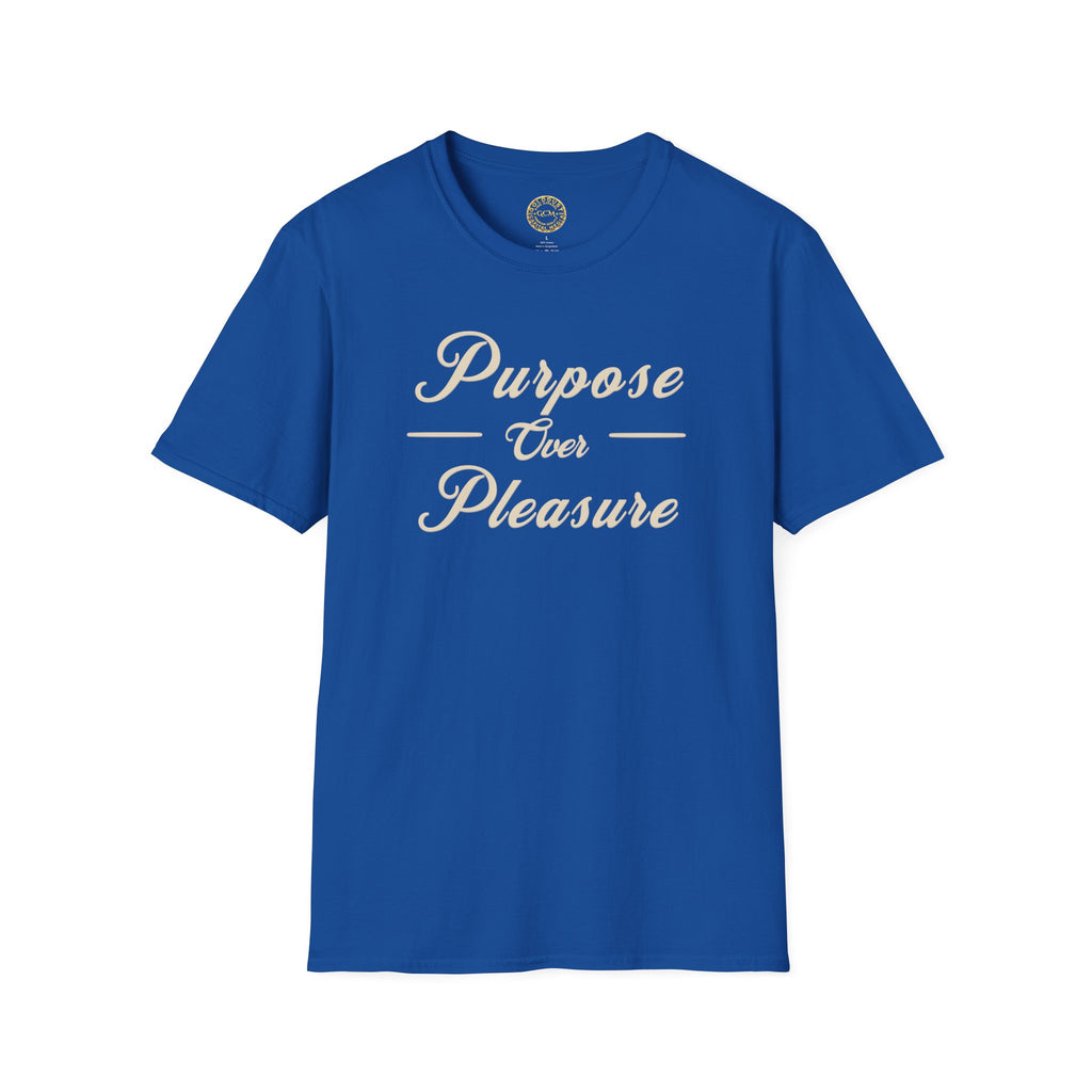Aligned Living Mindset Tee | Purpose Over Pleasure | Self Growth Shirt for Discipline, Focus and Intentional Living | Inspirational Quote