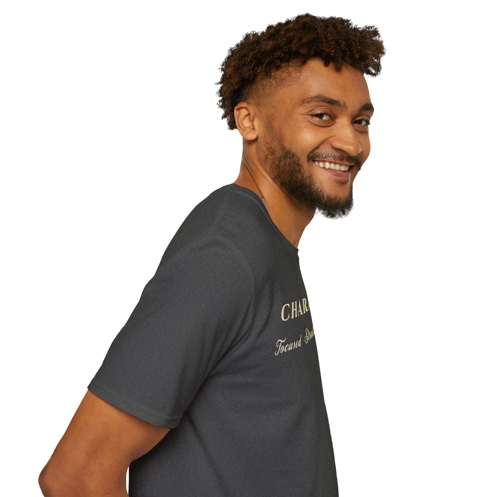 Character Tee — "Focused • Strategic • Decisive" Motivational Shirt
