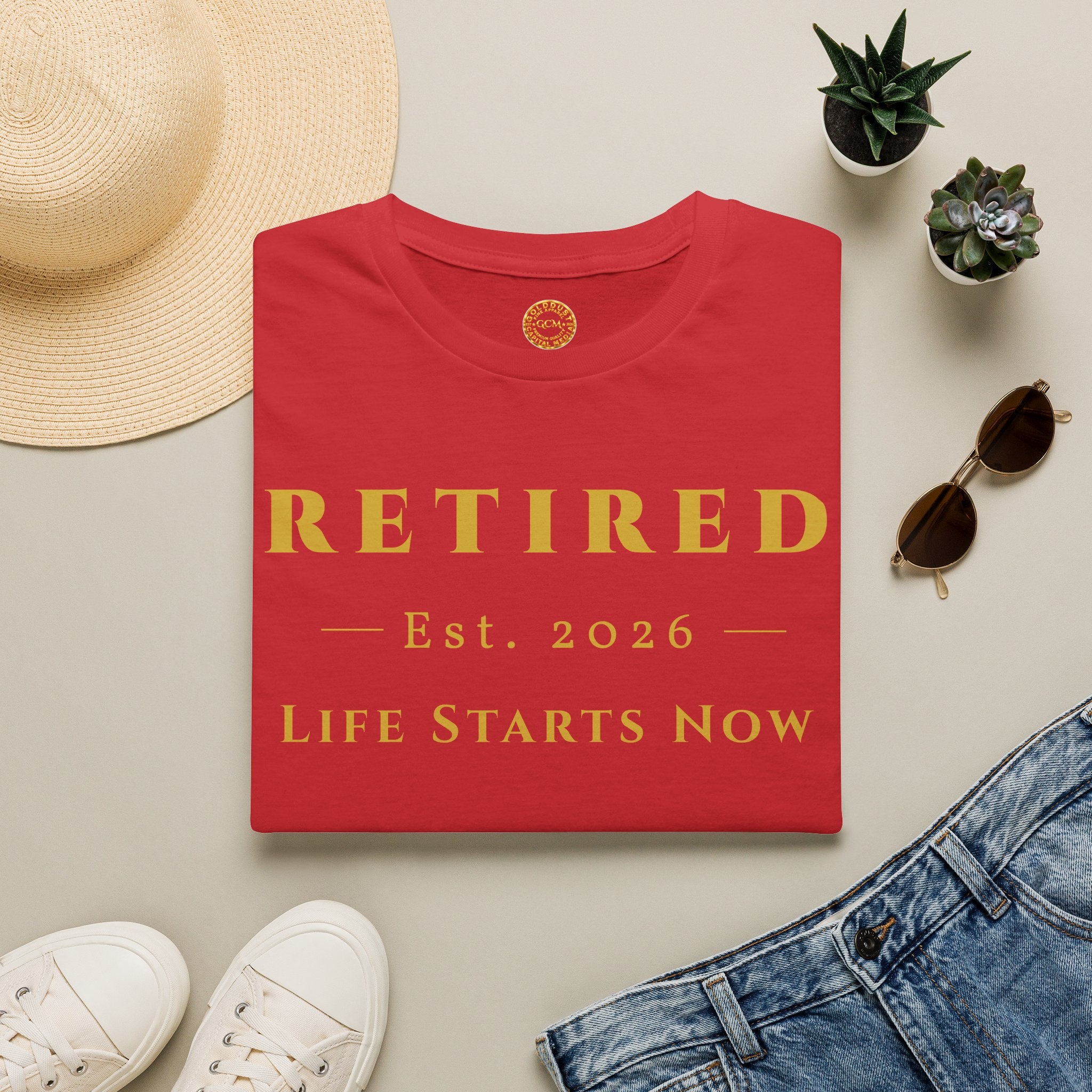 Retired 2026 Life Starts Now Shirt | Retirement Gift for Men and Women | Soft Ring Spun Cotton Tee | Vintage Print | Matching Set T Shirt