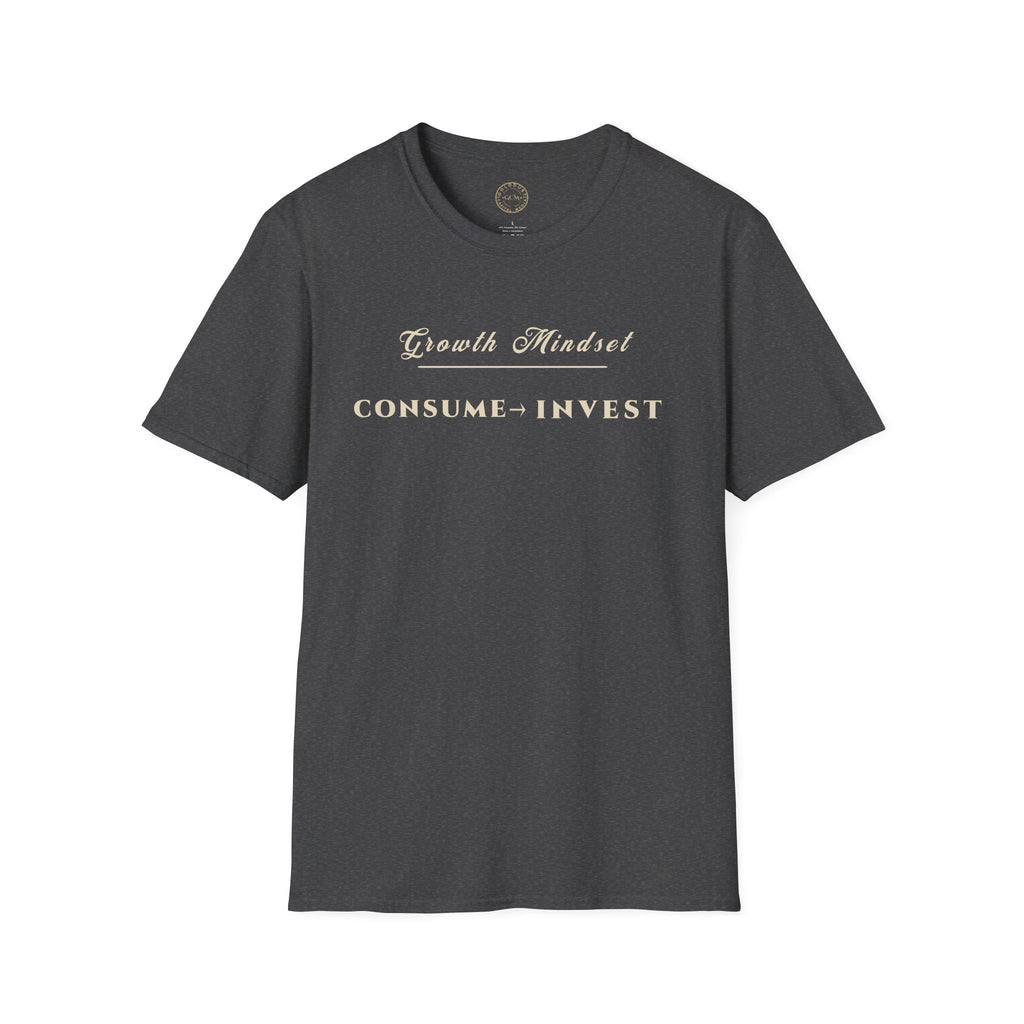Growth Mindset T-Shirt | CONSUME → INVEST Motivational Financial Tee | Minimalist Executive T-Shirt