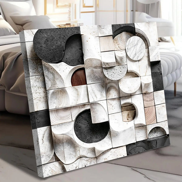 Abstract Black & White Wall Sculpture Wall Art Canvas Golddust Capital Media
