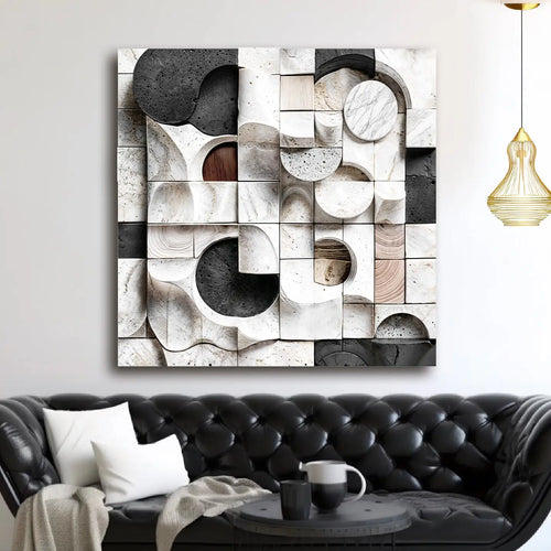 Abstract Black & White Wall Sculpture Wall Art Canvas Golddust Capital Media