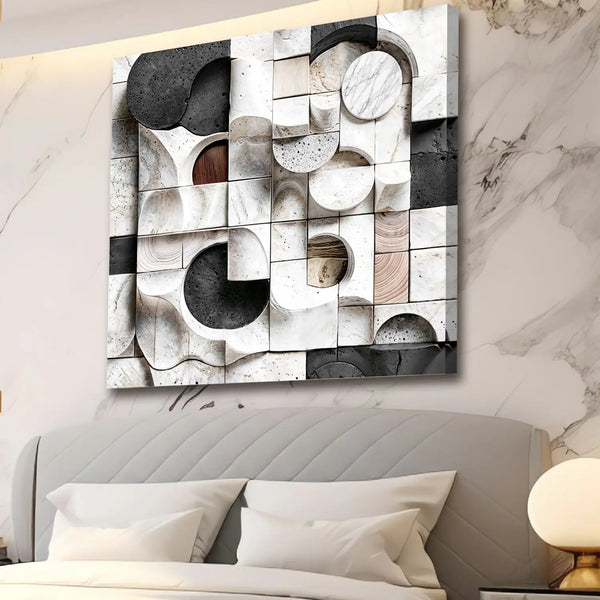 Abstract Black & White Wall Sculpture Wall Art Canvas Golddust Capital Media