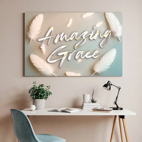 Amazing Grace Faith Wall Sign Canvas Golddust Capital Media