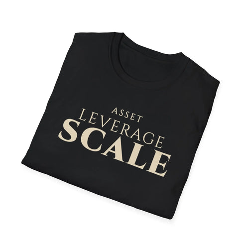 Asset Leverage Scale Growth Mindset Tee for Finance Professional | Investor or Entrepreneur | Minimalist Business Apparel | T-Shirt Golddust Capital Media