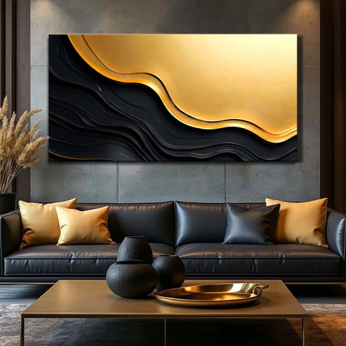Black And Gold Minimalist Abstract V Canvas Golddust Capital Media