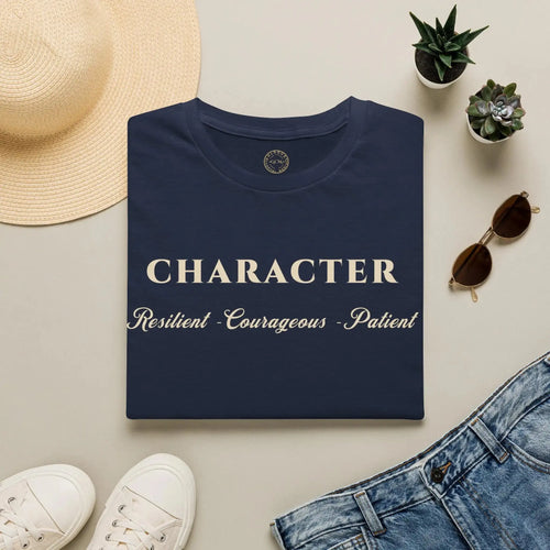 Character Tee — "Character: Resilient · Courageous · Patient" Inspirational T-Shirt T-Shirt Golddust Capital Media