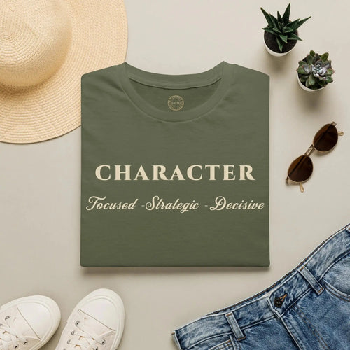 Character Tee — "Focused • Strategic • Decisive" Motivational Shirt T-Shirt Golddust Capital Media