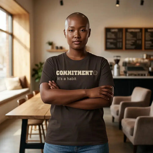 Commitment Habit Tee | Follow Through Mindset Shirt | High Standards Motivation | Minimalist Premium Apparel | Locked In Collection T-Shirt Golddust Capital Media