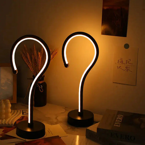 Creative Question Mark LED Table Lamp – USB 3-Color Dimming Desk Light Table Lamp Golddust Capital Media