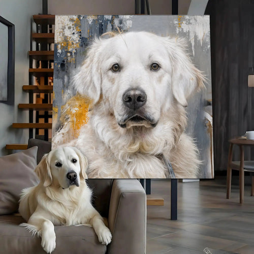 Customized Pet Portrait Abstract Wall Art Canvas Golddust Capital Media