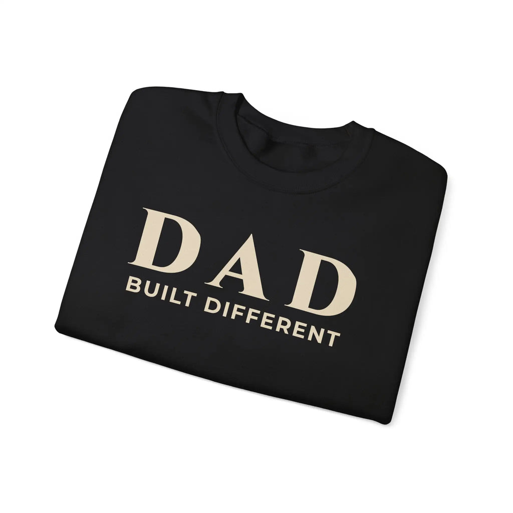 Dad Built Different Embroidered Crewneck Sweatshirt | Minimalist Typography Gift for Dad Sweatshirt Golddust Capital Media