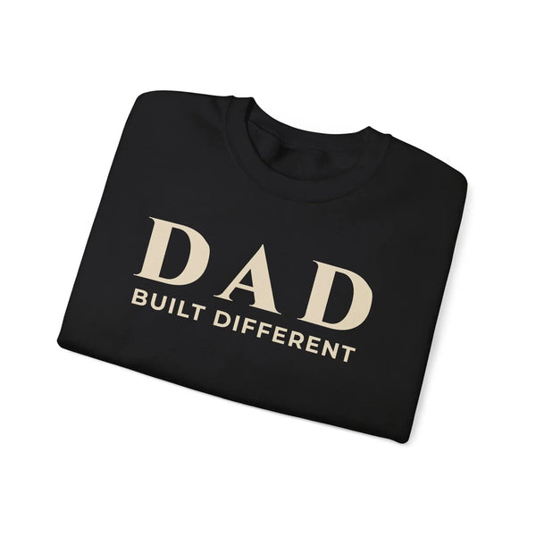 Dad Built Different Embroidered Crewneck Sweatshirt | Minimalist Typography Gift for Dad Sweatshirt Golddust Capital Media
