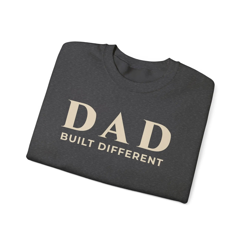 Dad Built Different Embroidered Crewneck Sweatshirt | Minimalist Typography Gift for Dad Sweatshirt Golddust Capital Media